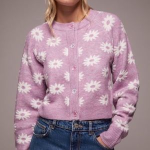 FLORAL CASHMERE ZARA CARDIGAN WIRH FLOWER BUTTONS
